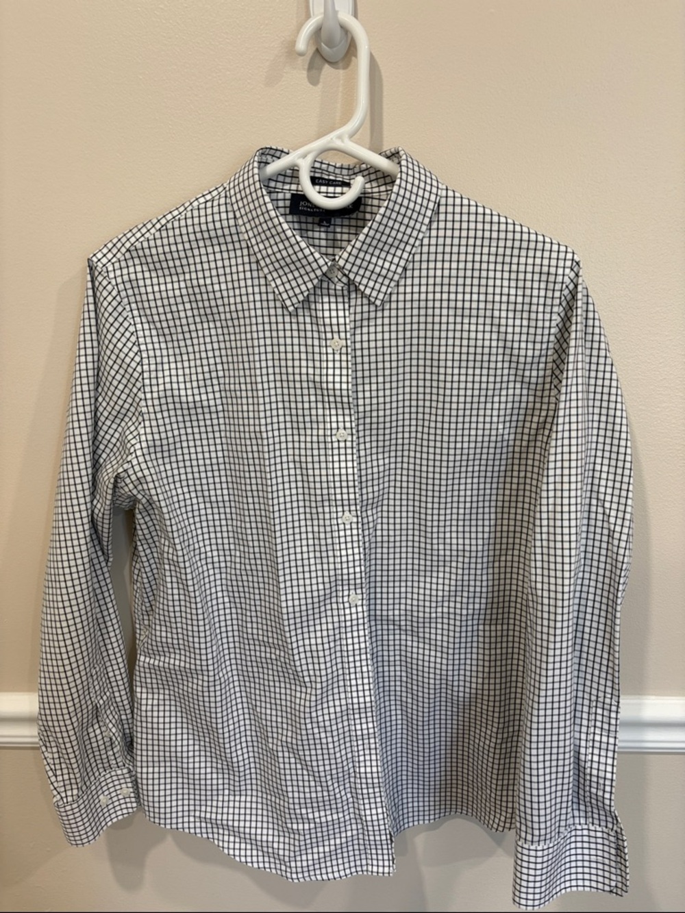 Jones New York Black and White Checked Button-Down Shirt